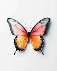 Fototapeta premium A watercolor butterfly symbolizing transformation, A vibrant butterfly showcasing vivid colors and intricate patterns, symbolizing beauty and nature's artistry.
