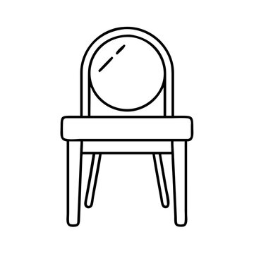recommend clip art: vanity stool icon, vanity stool line art - simple line art of vanity stool, perfect for vanity stool logos and icons