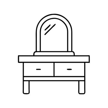 recommend clip art: vanity table icon, vanity table line art - simple line art of vanity table, perfect for vanity table logos and icons