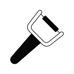 peeler glyph outline icon with white background vector stock illustration