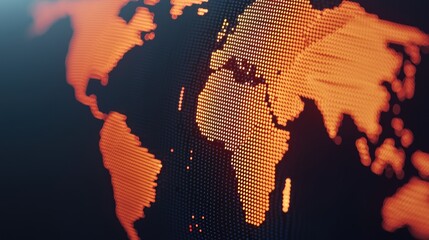 Global Economic Trends concept. Visualizing the Future Economic Landscape through Neon Lit Global Connections