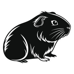 Minimal Guinea Pig Shape Rodent Silhouette Art