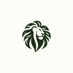Nature leaf lion logo