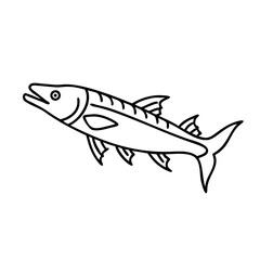 barracuda icon, barracuda line art - simple line art of barracuda, perfect for barracuda logos and icons