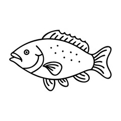 barramundi icon, barramundi line art - simple line art of barramundi, perfect for barramundi logos and icons