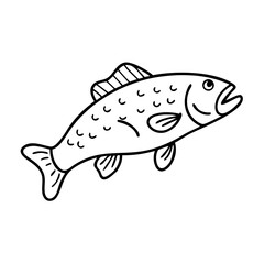 barramundi icon, barramundi line art - simple line art of barramundi, perfect for barramundi logos and icons