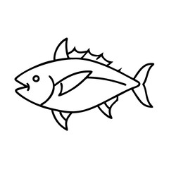 bluefin tuna icon, bluefin tuna line art - simple line art of bluefin tuna, perfect for bluefin tuna logos and icons