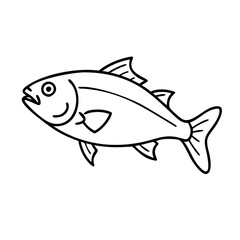 bluefish icon, bluefish line art - simple line art of bluefish, perfect for bluefish logos and icons