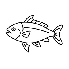 bluefish icon, bluefish line art - simple line art of bluefish, perfect for bluefish logos and icons
