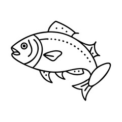 bluefish icon, bluefish line art - simple line art of bluefish, perfect for bluefish logos and icons