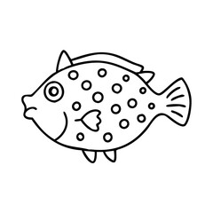 boxfish icon, boxfish line art - simple line art of boxfish, perfect for boxfish logos and icons