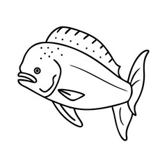dorado mahi mahi icon, dorado mahi mahi line art - simple line art of dorado mahi mahi, perfect for dorado mahi mahi logos and icons