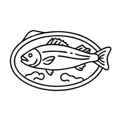 haddock icon, haddock line art - simple line art of haddock, perfect for haddock logos and icons