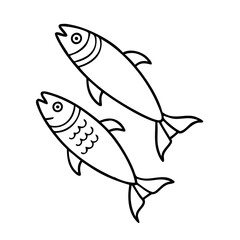herring icon, herring line art - simple line art of herring, perfect for herring logos and icons