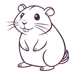 Black Guinea Pig Silhouette Simple Pet Illustration