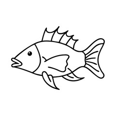 hogfish icon, hogfish line art - simple line art of hogfish, perfect for hogfish logos and icons