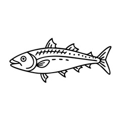 king mackerel icon, king mackerel line art - simple line art of king mackerel, perfect for king mackerel logos and icons