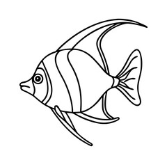 moorish idol icon, moorish idol line art - simple line art of moorish idol, perfect for moorish idol logos and icons
