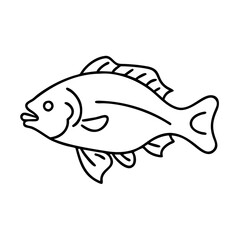 nile perch icon, nile perch line art - simple line art of nile perch, perfect for nile perch logos and icons