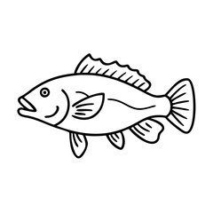 nile perch icon, nile perch line art - simple line art of nile perch, perfect for nile perch logos and icons