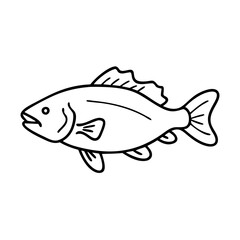 nile perch icon, nile perch line art - simple line art of nile perch, perfect for nile perch logos and icons