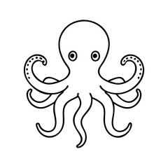 octopus icon, octopus line art - simple line art of octopus, perfect for octopus logos and icons