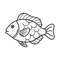 parrotfish icon, parrotfish line art - simple line art of parrotfish, perfect for parrotfish logos and icons