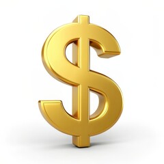 Fototapeta premium 3D Rendered Golden Dollar Sign, 3D Rendering, Golden Symbol, Currency, Finance, Dollar Sign, Gold