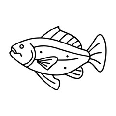 sablefish black cod icon, sablefish black cod line art - simple line art of sablefish black cod, perfect for sablefish black cod logos and icons