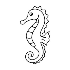 Fototapeta premium seahorse icon, seahorse line art - simple line art of seahorse, perfect for seahorse logos and icons