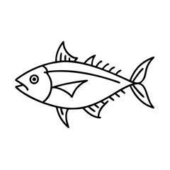 skipjack tuna icon, skipjack tuna line art - simple line art of skipjack tuna, perfect for skipjack tuna logos and icons