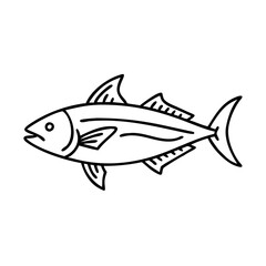skipjack tuna icon, skipjack tuna line art - simple line art of skipjack tuna, perfect for skipjack tuna logos and icons
