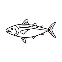 skipjack tuna icon, skipjack tuna line art - simple line art of skipjack tuna, perfect for skipjack tuna logos and icons