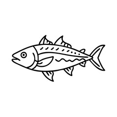 spanish mackerel icon, spanish mackerel line art - simple line art of spanish mackerel, perfect for spanish mackerel logos and icons