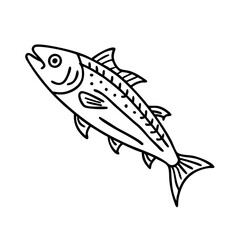 spanish mackerel icon, spanish mackerel line art - simple line art of spanish mackerel, perfect for spanish mackerel logos and icons