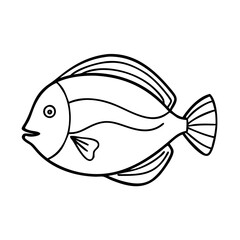 surgeonfish tang icon, surgeonfish tang line art - simple line art of surgeonfish tang, perfect for surgeonfish tang logos and icons