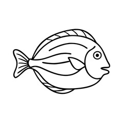 surgeonfish tang icon, surgeonfish tang line art - simple line art of surgeonfish tang, perfect for surgeonfish tang logos and icons