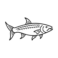 tarpon icon, tarpon line art - simple line art of tarpon, perfect for tarpon logos and icons