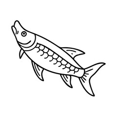 tarpon icon, tarpon line art - simple line art of tarpon, perfect for tarpon logos and icons