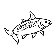 tarpon icon, tarpon line art - simple line art of tarpon, perfect for tarpon logos and icons