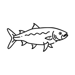 tarpon icon, tarpon line art - simple line art of tarpon, perfect for tarpon logos and icons