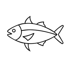tuna icon, tuna line art - simple line art of tuna, perfect for tuna logos and icons