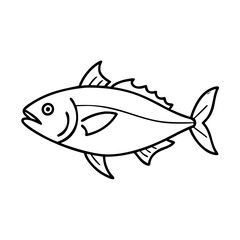 yellowtail icon, yellowtail line art - simple line art of yellowtail, perfect for yellowtail logos and icons