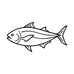 yellowtail icon, yellowtail line art - simple line art of yellowtail, perfect for yellowtail logos and icons