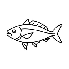 yellowtail icon, yellowtail line art - simple line art of yellowtail, perfect for yellowtail logos and icons