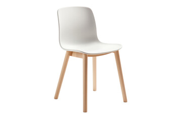 Single retro plastic chair with a simple yet elegant design, Isolated on white background