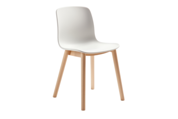 Single retro plastic chair with a simple yet elegant design, Isolated on white background