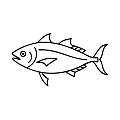 albacore tuna icon, albacore tuna line art - simple line art of albacore tuna, perfect for albacore tuna logos and icons