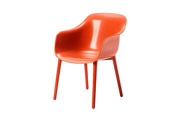 Single retro plastic chair with a simple yet elegant design, Isolated on white background