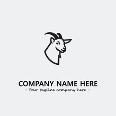 Head of goat illustration black and white for logo company vector image
